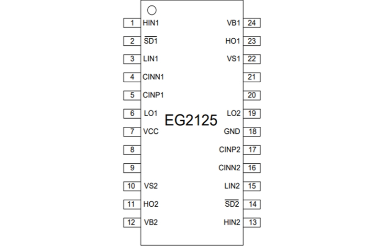 EG2125:高性能雙路比較器全橋驅(qū)動(dòng)芯片,融合多重保護(hù)與高性價(jià)比 EG2125:高性能雙路比較器全橋驅(qū)動(dòng)芯片,融合多重保護(hù)與高性價(jià)比
