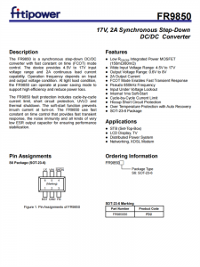 FR9850 2A同步降壓DC/DC轉換器