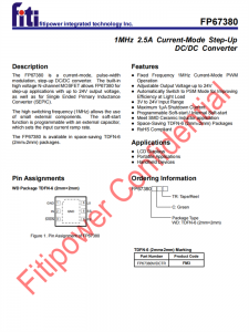 FP67380是一款功能強(qiáng)大的升壓DC/DC轉(zhuǎn)換器，適用于各種需要高效、小體積電源轉(zhuǎn)換的應(yīng)用場景