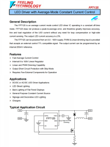 FP7125 具有平均模式恒定電流控制的LED驅動器芯片
