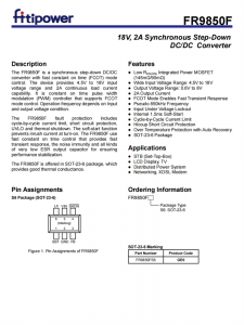 FR9850F SOT23-6 2A同步降壓芯片 DC-DC轉換器 百盛電子代理商