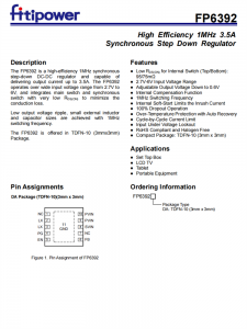 FP6392 TDFN-10 高效1MHz 3.5A輸出 同步降壓DC-DC調節器 代理商