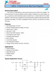 FP6161 1.5MHz，1A同步降壓調節器芯片
