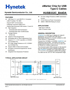 HUSB332C_B44DA  用于USB的eMarker芯片 Type-C數據線