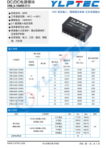 VRB2405S-10WR3  10W寬壓輸入，隔離穩壓單路/正負雙路輸出